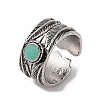 Synthetic Turquoise Cuff Rings RJEW-B107-10AS-2