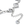 304 Stainless Steel Rhombus Link Chain Bracelets for Women BJEW-U002-01P-3