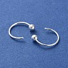 999 Sterling Silver Pull Through Earrings EJEW-P296-26A-S-2