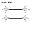 304 Stainless Steel Clear Cubic Zirconia Nipple Rings WG434B5-06-1
