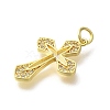 Brass Micro Pave Clear Cubic Zirconia Pendants KK-M297-08G-2