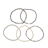 5Pcs 5 Styles Natural Rainbow Moonstone & Iolite & Non-magnetic Synthetic Hematite Beads Bracelets BJEW-JB13090-4