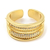 Brass Micro Pave Cubic Zirconia Open Cuff Ring RJEW-C033-14G-2