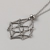304 Stainless Steel Braided Adjusting Chain Macrame Pouch Empty Stone Holder for Pendant Necklaces Making NJEW-WH0025-01B-P-2
