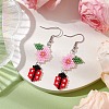 Handmade Glass Seed Beads Dangle Earrings EJEW-MZ00246-01-4