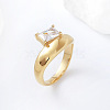 304 Stainless Steel Glass Finger Rings MD8256-2-1