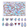 70Pcs 7 Style Electroplate Faceted Glass Pendants EGLA-TA0001-11-12