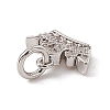 Brass Micro Pave Cubic Zirconia Charm ZIRC-F132-96P-3