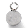 Non-Tarnish Round 304 Stainless Steel Charms with 201 Stainless Clasp STAS-N025-02-6mm-2