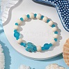 Synthetic Turquoise & Wood & Glass Beaded Stretch Bracelets for Boys Girls BJEW-JB11125-01-2