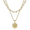 Real 18K Gold Plated Stainless Steel Paperclip Chains Double Layer Necklaces AN1969-5-1