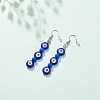 Lampwork Evil Eye & Acrylic Beaded Dangle Earrings EJEW-JE04972-01-2