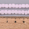 Frosted Imitation Jade Glass Beads Strands GLAA-N072-01A-C02-4