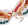 Bohemian Glass Beaded Multi Layered Necklaces for Women NJEW-K384-02A-4