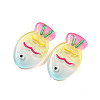 Summer Fish Resin Alligator Hair Clips AJEW-U004-03A-1