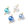 Glass Imitation Pearl Connector Charms PALLOY-JF01881-01-1