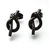 Ion Plating(IP) 304 Stainless Steel Knot Stud Earrings EJEW-C117-01EB-1