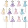 12Pcs 4 Colors Polyester Sequin Star Fairy Wand DIY-CP0011-94A-1