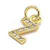 Initial Letter Brass with Cubic Zirconia Charms KK-Q814-26Z-G-2