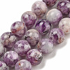 Natural Lepidolite/Purple Mica Stone Beads Strands G-G160-A01-02-1