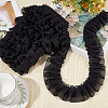 Gorgecraft 10M Double-Layer Pleated Polyester Chiffon Lace Trim OCOR-GF0002-14C-5