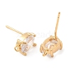 Brass Stud Earring Findings KK-F860-81G-2