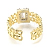 Rack Plating Brass Micro Pave Cubic Zirconia Open Cuff Rings for Women RJEW-M022-09G-3