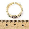 Brass Micro Pave Clear Cubic Zirconia Enamel Cuff Rings for Women RJEW-L113-037G-5