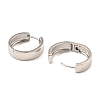 Brass Thick Hoop Earrings EJEW-I289-10A-P-2