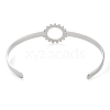 304 Stainless Steel Hollow Sunflower Cuff Bangle for Women BJEW-D061-02P-3
