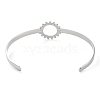 Non-Tarnish 304 Stainless Steel Hollow Sunflower Cuff Bangle for Women BJEW-D061-02P-3