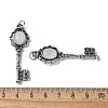 Key Brass Natural Quartz Crystal Big Pendants KK-D361-01AS-13-3