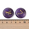 4Pcs 4 Styles Natural Amethyst Flat Round with Angels Symbol Display Decorations G-R007-01E-3