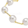 Rack Plating Brass & ABS Plastic Pearl Round Beads Bib Necklaces for Women NJEW-C059-03G-2