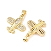 Brass Micro Pave Clear Cubic Zirconia Pendants KK-G549-18C-G-2
