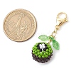 Kiwi Fruit Glass Seed Beads Pendant Decorations HJEW-MZ00135-3