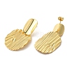 Twist Oval Brass Dangle Stud Earrings EJEW-G382-15G-2