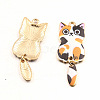 Light Gold Plated Alloy Enamel Pendants PW-WG9412E-01-1