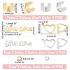 Unicraftale DIY Love Charm Cuff Ring Making Kit STAS-UN0039-60-3