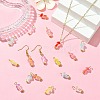 80Pcs 8 Colors Glass Pendants PALLOY-CJ00150-6
