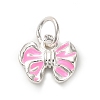 925 Sterling Silver Pearl Pink Enamel Charms STER-C014-01A-S-1