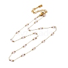 304 Stainless Steel & Glass Link Chain Necklaces NJEW-U026-22G-4