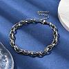 304 Stainless Steel Oval Link Chains Bracelets for Men & Women BJEW-D042-35P-3