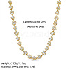 304 Stainless Steel Pave Clear Cubic Zirconia 5-Petal Flower Link Chain Necklaces for Women WG9E91A-01-2