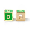 Rack Plating Brass Enamel Beads KK-B060-04G-02D-1