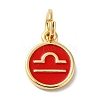 Real 18K Gold Plated Brass Enamel Charms KK-L216-001G-K03-1