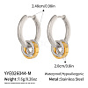 304 Stainless Steel Hoop Dangle Earrings for Women DP9089-2-2