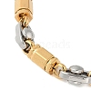 Ion Plating(IP) 304 Stainless Steel Faceted Column Link Bracelets for Men BJEW-B093-01GP-2