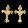 Nickel Free & Lead Free Golden Alloy Crucifix Cross Pendants for Easter Jewelry PALLOY-J218-082G-1