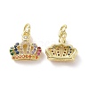 Brass Micro Pave Colorful Cubic Zirconia Charms KK-E068-VF131-1